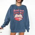 Read Your Heart Out Teacher Valentines Day Book Lover Comfort Colors Sweatshirt Blue Jean Read Your Heart Out Teacher Valentines Day Book Lover Comfort Colors Sweatshirt Blue Jean