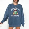 I Read Past My Bedtime Reading Sloth Book Lover Comfort Colors Sweatshirt Blue Jean