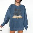 Reading Book Lover Club Librarian Just One More Chapter Comfort Colors Sweatshirt Blue Jean