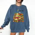 Reading Books Librarian Reader Nerd I'm Ok Teacher School Comfort Colors Sweatshirt Blue Jean