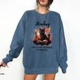 Reading Because Murder Is Wrong Books And Cats Book Lovers Comfort Colors Sweatshirt Blue Jean
