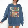 Reading Is My Therapy Book Lover Comfort Colors Sweatshirt Blue Jean Reading Is My Therapy Book Lover Comfort Colors Sweatshirt Blue Jean