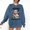 Reading Is Snow Much Fun Christmas Bookworm Snowman Reading Comfort Colors Sweatshirt Blue Jean Reading Is Snow Much Fun Christmas Bookworm Snowman Reading Comfort Colors Sweatshirt Blue Jean