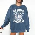 Reading Is Out Of This World Space Books Lover Comfort Colors Sweatshirt Blue Jean