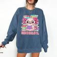 Readsalotl Axolotl Reading Book Bookworm Comfort Colors Sweatshirt Blue Jean Readsalotl Axolotl Reading Book Bookworm Comfort Colors Sweatshirt Blue Jean
