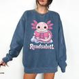 Readsalotl Axolotl Reading Cute Book Lover Bookworm Comfort Colors Sweatshirt Blue Jean