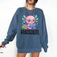 Readsolotl Cute Axolotl Reading Book Kawaii Pink Aesthetic Comfort Colors Sweatshirt Blue Jean Readsolotl Cute Axolotl Reading Book Kawaii Pink Aesthetic Comfort Colors Sweatshirt Blue Jean