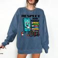 Respect Elders Cellphone Pushing Books In a Wheelchair Comfort Colors Sweatshirt Blue Jean