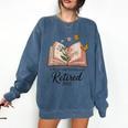 Retired 2025 A New Chapter Begins Retirement Teacher Book Comfort Colors Sweatshirt Blue Jean Retired 2025 A New Chapter Begins Retirement Teacher Book Comfort Colors Sweatshirt Blue Jean