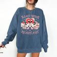 Retro Read Your Heart Out Valentine’s Day Teacher Book Lover Comfort Colors Sweatshirt Blue Jean