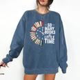 Retro So Many Books Little Time Book Clock Reading Comfort Colors Sweatshirt Blue Jean