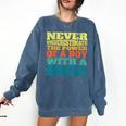 Retro Never Underestimate The Power Of a Boy With a Book Comfort Colors Sweatshirt Blue Jean Retro Never Underestimate The Power Of a Boy With a Book Comfort Colors Sweatshirt Blue Jean