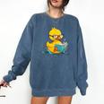 Rubber Duck Reading Book Reader Books Rubber Duckie Comfort Colors Sweatshirt Blue Jean