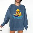 Rubber Duck Reading Book Swim Rubber Duckling Rubber Duckie Comfort Colors Sweatshirt Blue Jean