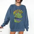 Rugrats Reptar Distressed Comic Book Style Cartoon Comfort Colors Sweatshirt Blue Jean