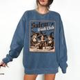 Salem Book Club Bookish Halloween Retro Salem Witch Book Comfort Colors Sweatshirt Blue Jean