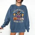 Salem Witch Book Club Bookish Halloween Raccoon Witchcraft Comfort Colors Sweatshirt Blue Jean