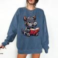 Scottish Terrier Reading a Book Dog Comfort Colors Sweatshirt Blue Jean