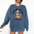 He Sees What You'Ve Been Reading Santa Xmas Book Lover Comfort Colors Sweatshirt Blue Jean
