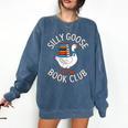 Silly Goose Book Club Reading Lover Comfort Colors Sweatshirt Blue Jean