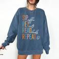 Sip Coffee Pet Cats Read Books Repeat Book Cat Lover Comfort Colors Sweatshirt Blue Jean Sip Coffee Pet Cats Read Books Repeat Book Cat Lover Comfort Colors Sweatshirt Blue Jean