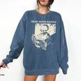 Skeleton Read More Books Comfort Colors Sweatshirt Blue Jean