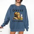 Sleeping Cat And Books With Coffee Lover Comfort Colors Sweatshirt Blue Jean Sleeping Cat And Books With Coffee Lover Comfort Colors Sweatshirt Blue Jean
