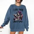 Smut Reader Spicy Book Romance I Like Them Thick & Spicy Comfort Colors Sweatshirt Blue Jean