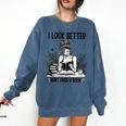 Smutty Spicy Book Smut Reader I Look Better Bent Over A Book Comfort Colors Sweatshirt Blue Jean