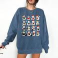 Snowman Reading Book Christmas Cozy Book Lover Bookish Comfort Colors Sweatshirt Blue Jean