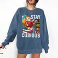 Stay Curious Monkey Reading Book Lover Bookworm Comfort Colors Sweatshirt Blue Jean Stay Curious Monkey Reading Book Lover Bookworm Comfort Colors Sweatshirt Blue Jean