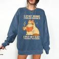 I Stay Home I Read Books I Pet My Cat I Regret Nothing Women Comfort Colors Sweatshirt Blue Jean I Stay Home I Read Books I Pet My Cat I Regret Nothing Women Comfort Colors Sweatshirt Blue Jean