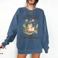 Stay At My Pad And Read Books Frog Introvert Reading Comfort Colors Sweatshirt Blue Jean