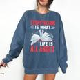 Storytelling Is What Life Is All About Book Comfort Colors Sweatshirt Blue Jean