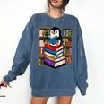 Teacher Librarian Kawaii Penguin Book Lover Penguin Comfort Colors Sweatshirt Blue Jean Teacher Librarian Kawaii Penguin Book Lover Penguin Comfort Colors Sweatshirt Blue Jean