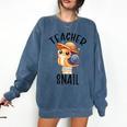 Teacher Snail With Glasses On Books Cute Pre-K Kindergarten Comfort Colors Sweatshirt Blue Jean Teacher Snail With Glasses On Books Cute Pre-K Kindergarten Comfort Colors Sweatshirt Blue Jean