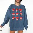 Teacher Valentines Day Reading Book Lover Bookworm Library Comfort Colors Sweatshirt Blue Jean
