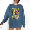 Teenage Mutant Ninja Turtles Retro Neon Comic Book Panels Comfort Colors Sweatshirt Blue Jean