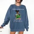 History Month Education Is Freedom Books Black Teacher Comfort Colors Sweatshirt Blue Jean History Month Education Is Freedom Books Black Teacher Comfort Colors Sweatshirt Blue Jean