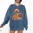 Turkey Read Books Reading Fall Thanksgiving Teacher Comfort Colors Sweatshirt Blue Jean