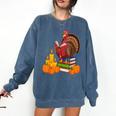 Turkey Reading Books Fall Thanksgiving Teacher Book Comfort Colors Sweatshirt Blue Jean Turkey Reading Books Fall Thanksgiving Teacher Book Comfort Colors Sweatshirt Blue Jean