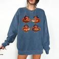 Turkey Reading Books Shirt Thanksgiving Turkey Bookworm Comfort Colors Sweatshirt Blue Jean