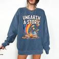 Unearth A Story Rainbow Treasure Book Comfort Colors Sweatshirt Blue Jean
