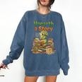 Unearth a Story Triceratops Dinosaur Reading Books Cute Dino Comfort Colors Sweatshirt Blue Jean Unearth a Story Triceratops Dinosaur Reading Books Cute Dino Comfort Colors Sweatshirt Blue Jean