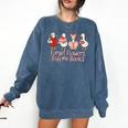 Valentine Cozy Goose Bookish Forget Flowers Buy Me Books Comfort Colors Sweatshirt Blue Jean