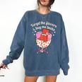 Valentines Book Lover Forget The Flowers And Buy Me Books Comfort Colors Sweatshirt Blue Jean