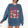 Valentines Reading Book Lover All Booked For Valentine's Day Comfort Colors Sweatshirt Blue Jean