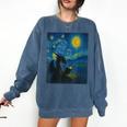 Van Gogh Starry Night Fantasy Reader Dragon Reading Book Comfort Colors Sweatshirt Blue Jean Van Gogh Starry Night Fantasy Reader Dragon Reading Book Comfort Colors Sweatshirt Blue Jean