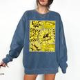 Varsity-Gold Yellow Comic Book University Varsity-Gold Comfort Colors Sweatshirt Blue Jean