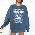 Wild About Reading Book Lover Hippo Comfort Colors Sweatshirt Blue Jean Wild About Reading Book Lover Hippo Comfort Colors Sweatshirt Blue Jean